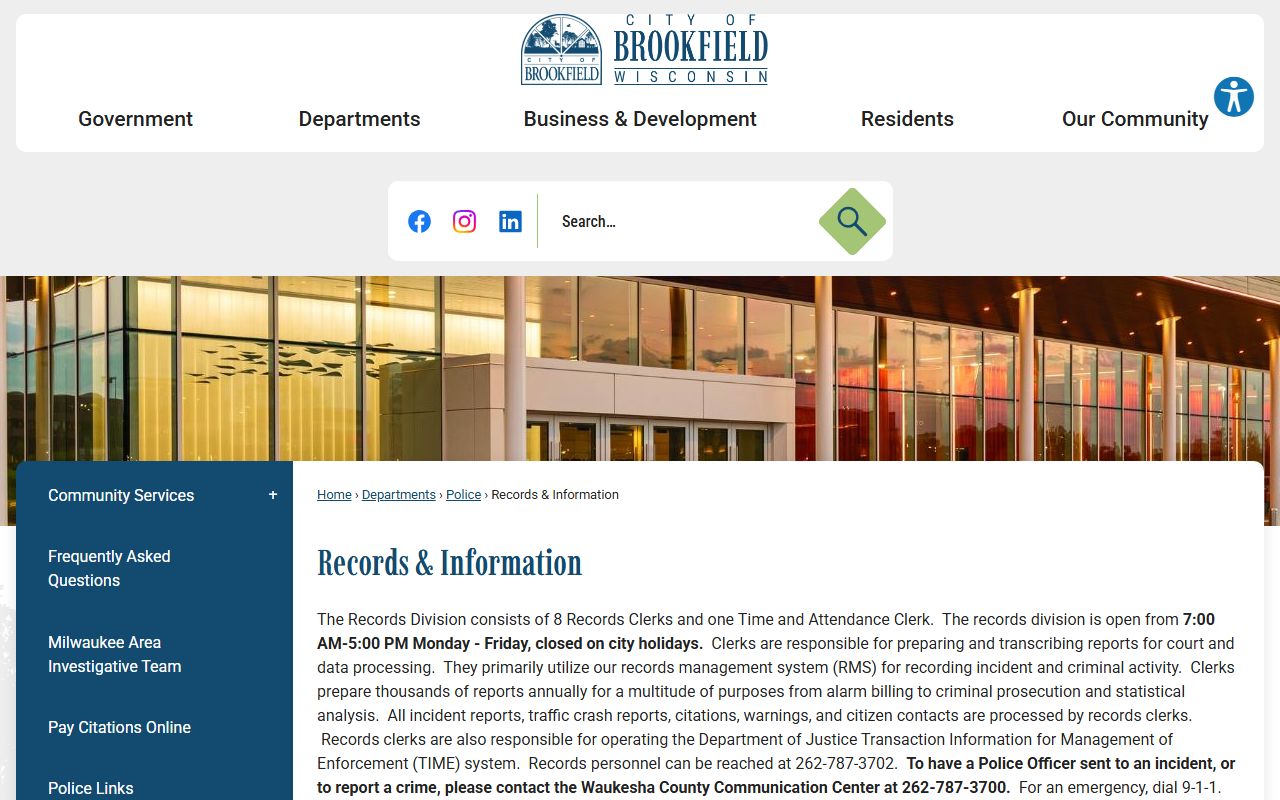 Brookfield Released Inmates at Brookfield Police Records