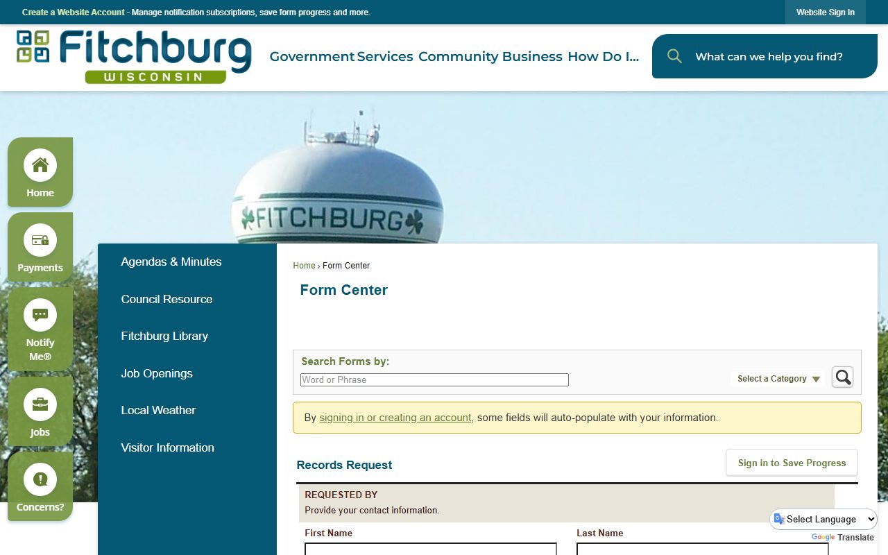 Fitchburg Released Inmates records request form image