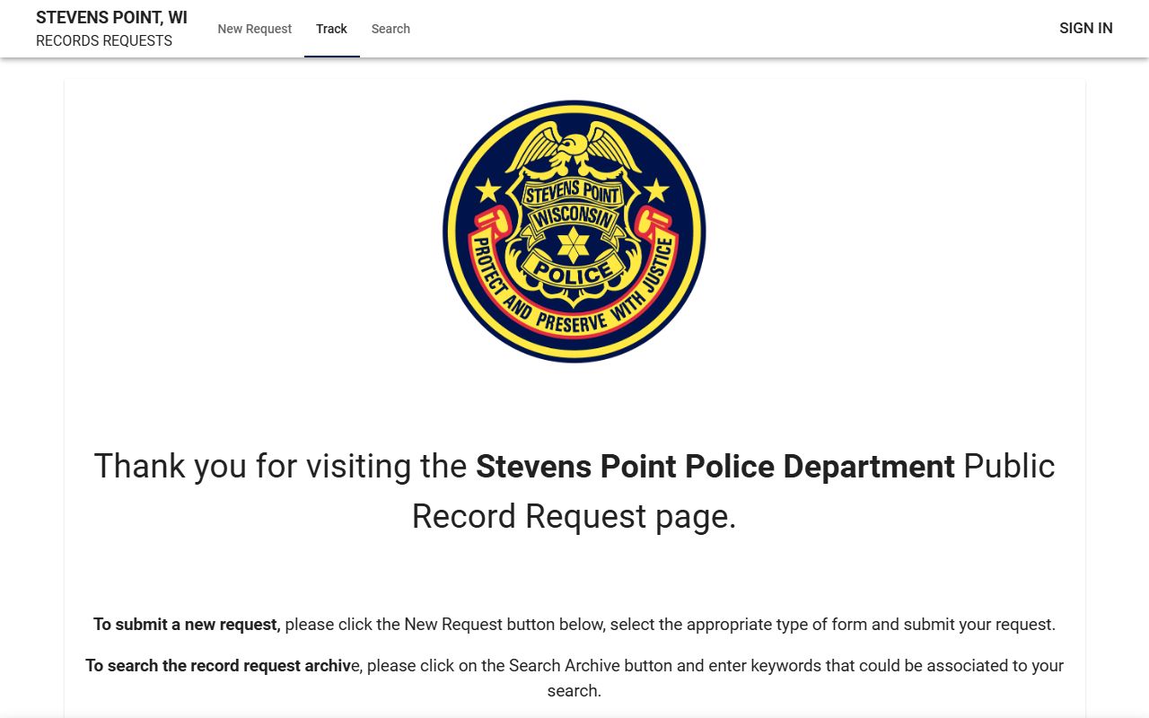 Stevens Point Released Inmates records portal image