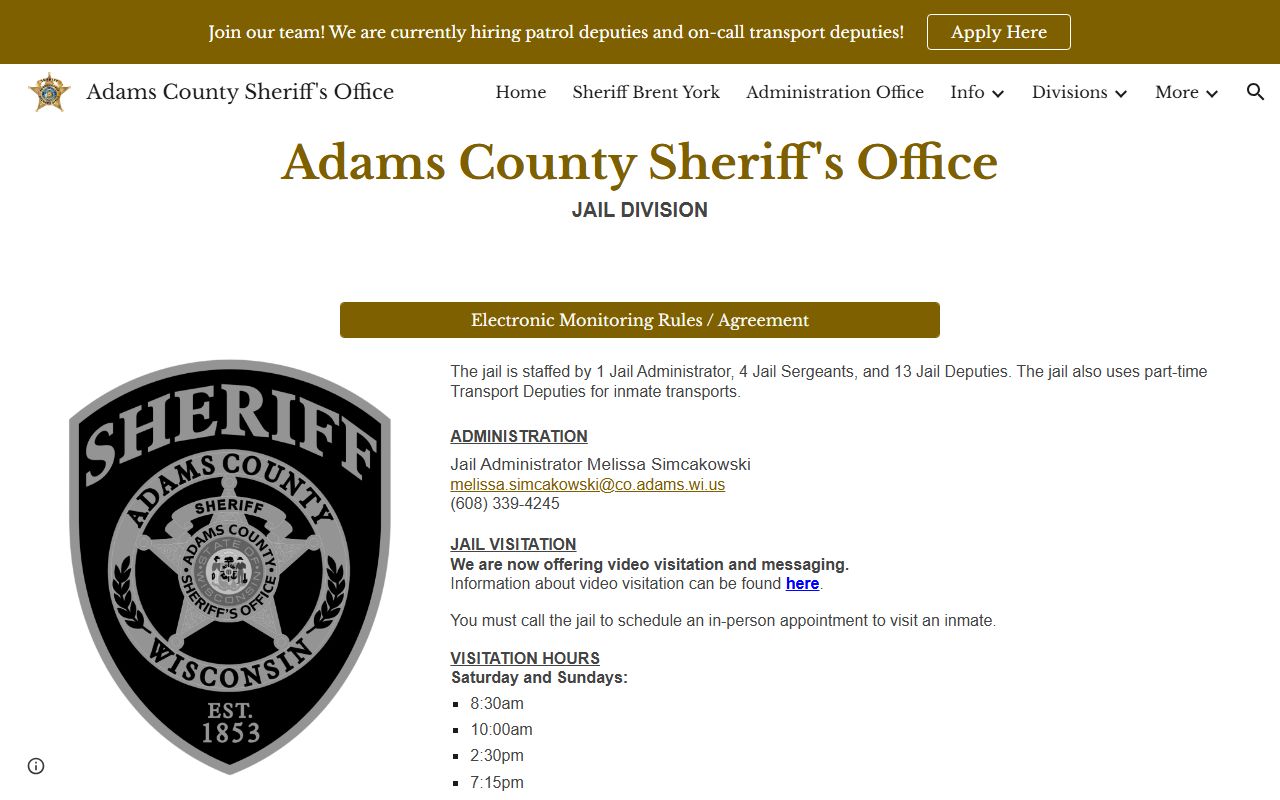 Adams County Released Inmates jail division image