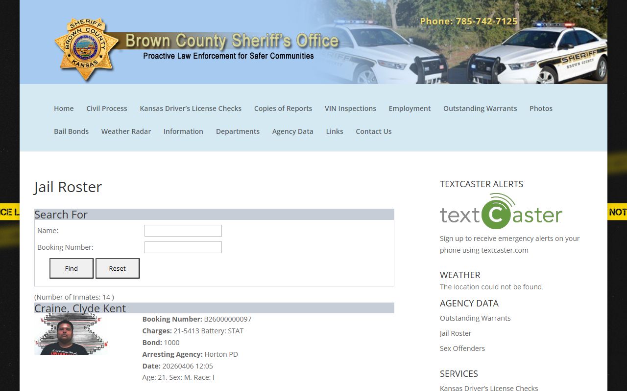 Brown County Released Inmates roster image