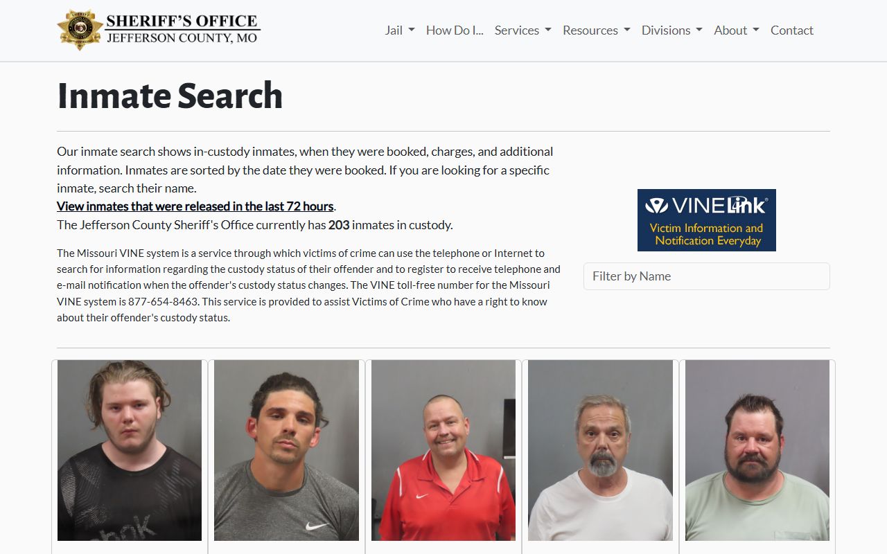 Jefferson County Released Inmates sheriff inmate search image