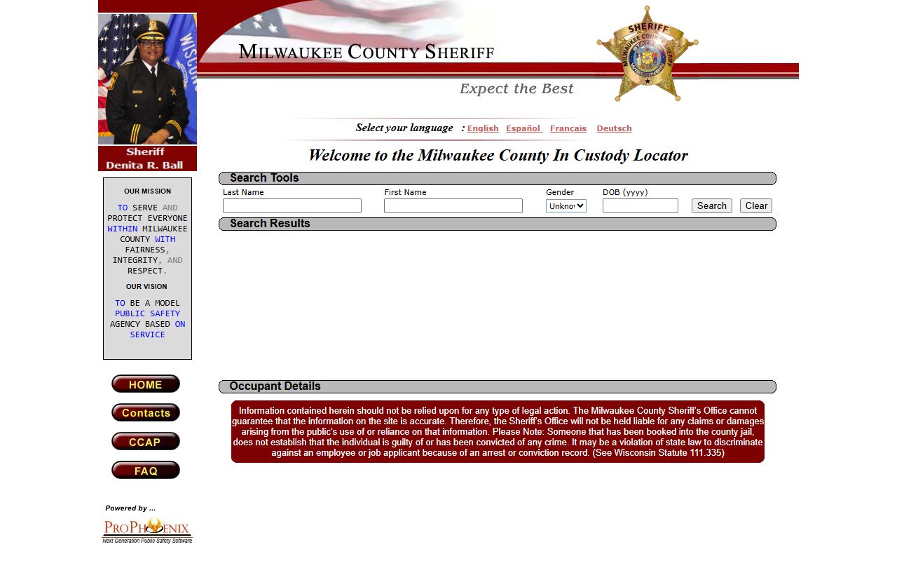 Milwaukee County Released Inmates in-custody locator image