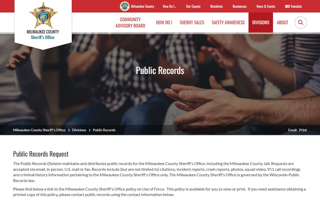 Milwaukee County Released Inmates sheriff public records image